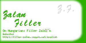 zalan filler business card